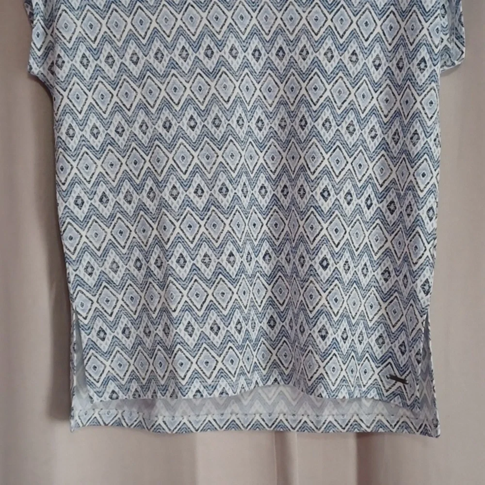 Orvis Cap Sleeve V-Neck Tunic Style Top High/Low Hem Stretch